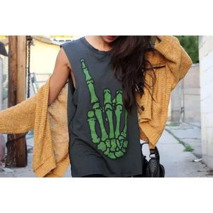 UNIF Hail No Green Skeleton Festival Tee Shirt